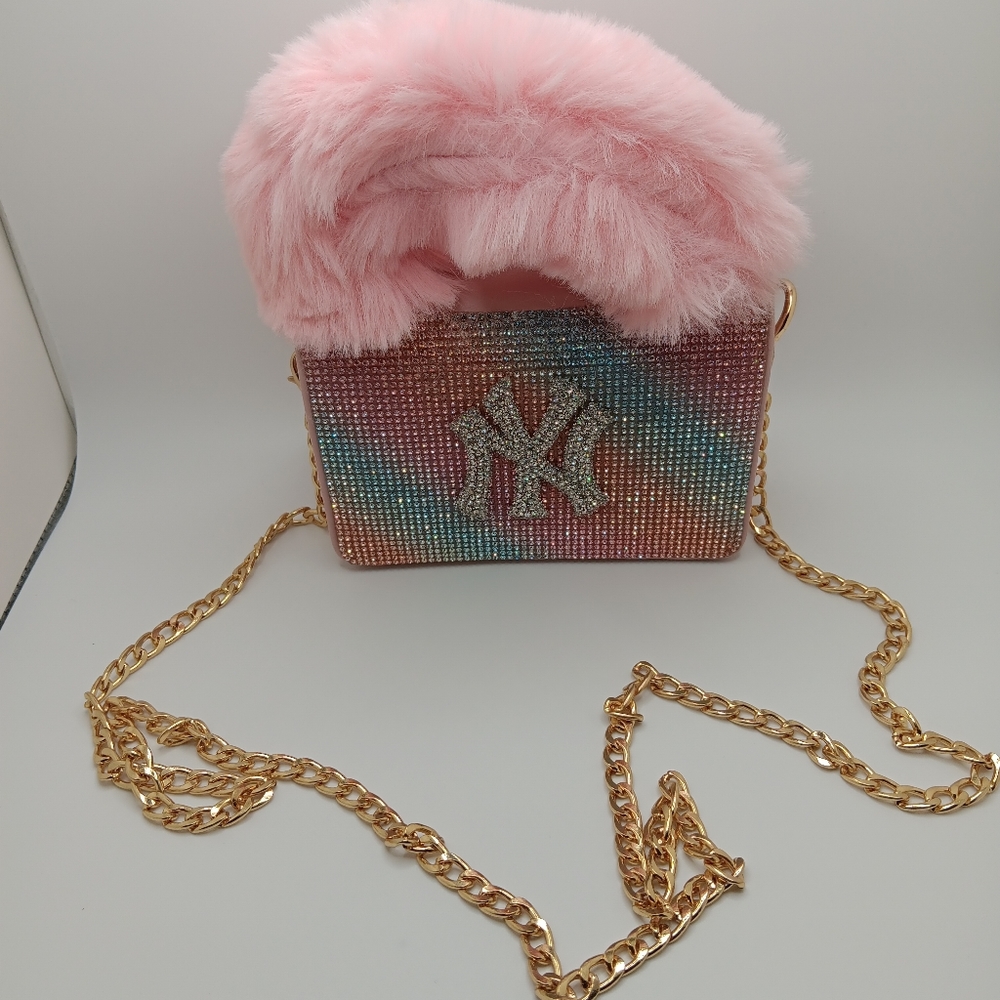 Luxury NY leather/chain crossbody handbag